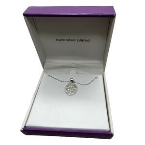 Snowflake Necklace Marked Silver Plated In Box Untested Women's Sparkling Winter
